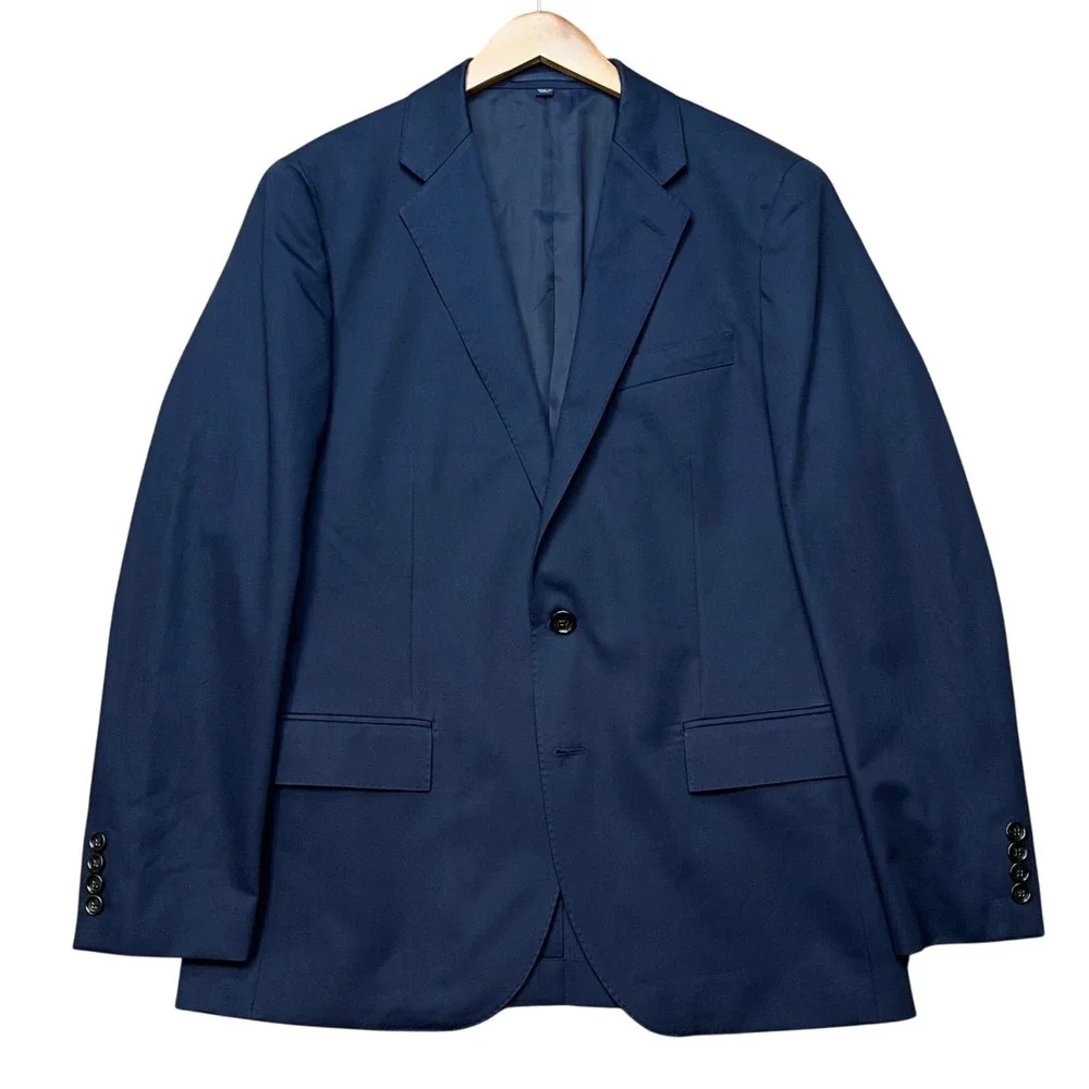 J.Crew Ludlow Blazer Mens 40S Navy Blue Duca Visconti Italian Cotton Sport Coat